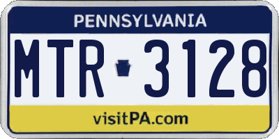 PA license plate MTR3128