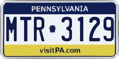 PA license plate MTR3129