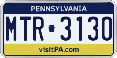 PA license plate MTR3130