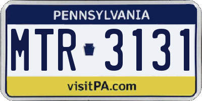 PA license plate MTR3131