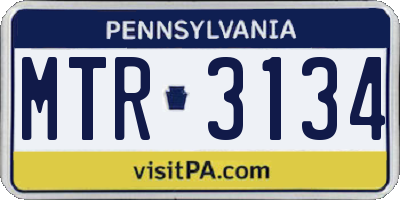 PA license plate MTR3134