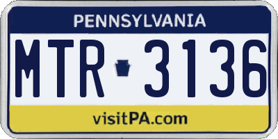 PA license plate MTR3136
