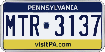 PA license plate MTR3137