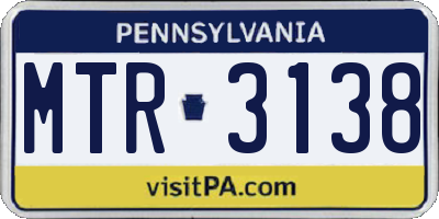 PA license plate MTR3138