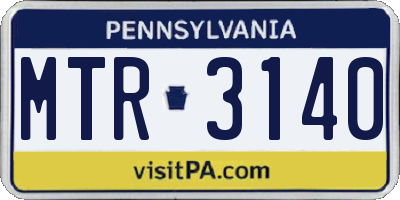 PA license plate MTR3140