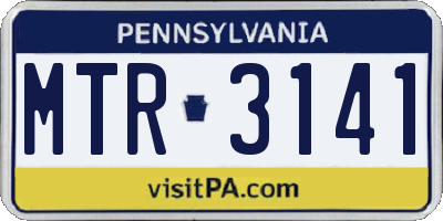 PA license plate MTR3141
