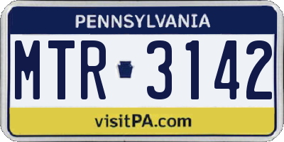 PA license plate MTR3142