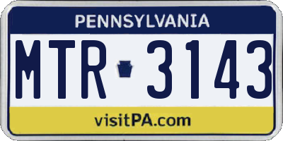 PA license plate MTR3143