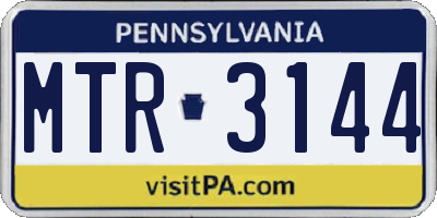 PA license plate MTR3144
