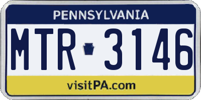 PA license plate MTR3146