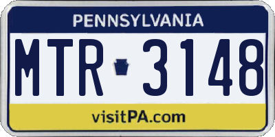 PA license plate MTR3148