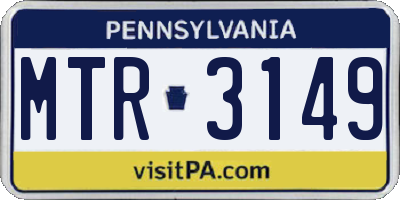 PA license plate MTR3149