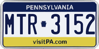 PA license plate MTR3152