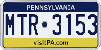 PA license plate MTR3153