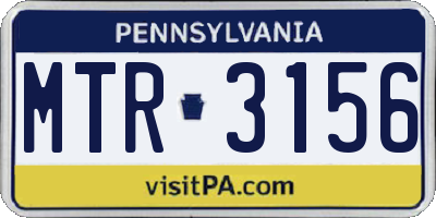 PA license plate MTR3156
