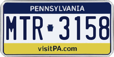 PA license plate MTR3158