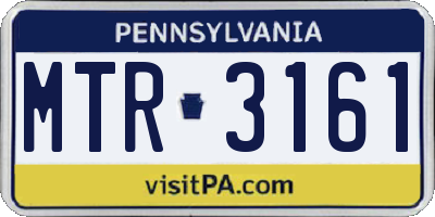 PA license plate MTR3161