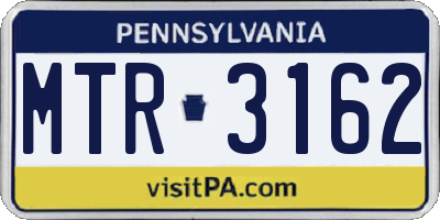 PA license plate MTR3162