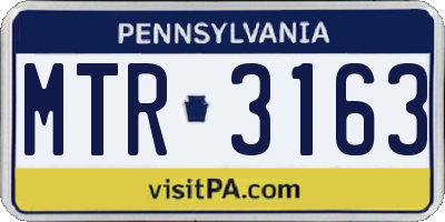 PA license plate MTR3163