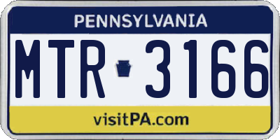 PA license plate MTR3166