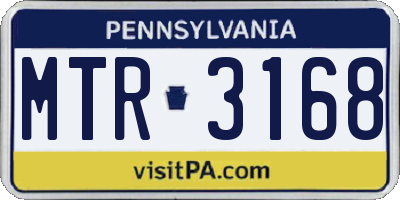 PA license plate MTR3168