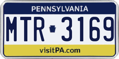 PA license plate MTR3169