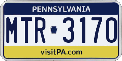 PA license plate MTR3170