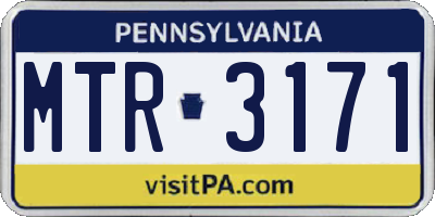 PA license plate MTR3171
