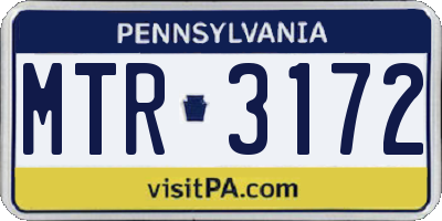 PA license plate MTR3172
