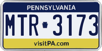 PA license plate MTR3173