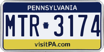 PA license plate MTR3174