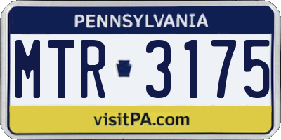 PA license plate MTR3175