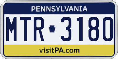 PA license plate MTR3180