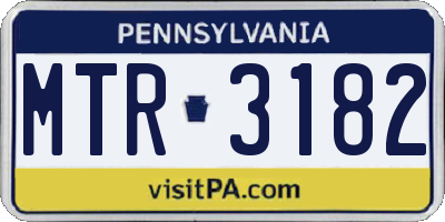 PA license plate MTR3182