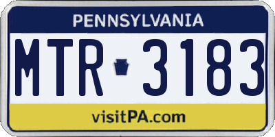 PA license plate MTR3183