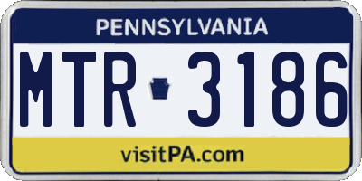 PA license plate MTR3186