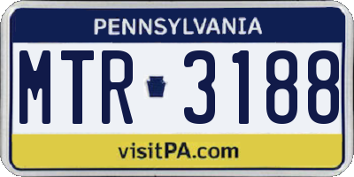 PA license plate MTR3188