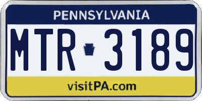 PA license plate MTR3189