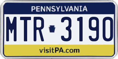 PA license plate MTR3190