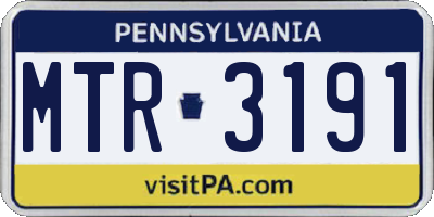 PA license plate MTR3191