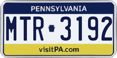 PA license plate MTR3192