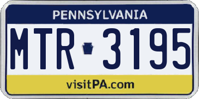 PA license plate MTR3195