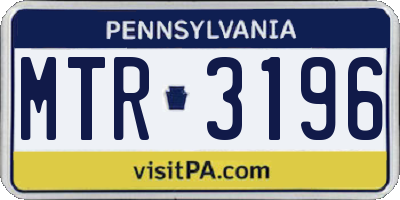 PA license plate MTR3196