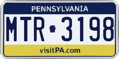 PA license plate MTR3198