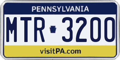 PA license plate MTR3200