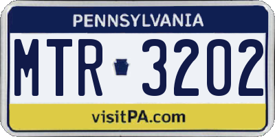 PA license plate MTR3202