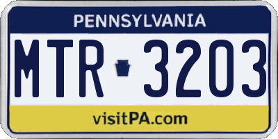 PA license plate MTR3203