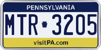 PA license plate MTR3205