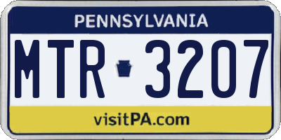PA license plate MTR3207