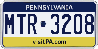 PA license plate MTR3208